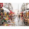 Pintura al óleo digital de paisaje con flores colgantes, pintada a mano, para sala de estar, estudio, pintura con relleno de color, ciudad europea, pintura al óleo DIY