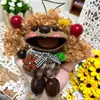 Muñeca de Cáscara de Fruta Natural Kit de Materiales Hecho a Mano para DIY, Muñeca de Vaina de Frijol Producto Terminado, Colgante de Carrillón de Viento de Fruta, Regalo del Día de San Valentín