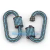 Acessórios de joias DIY cobre puro micro cravejado zircônia luxo parafuso pode abrir e fechar fivela de pulseira e colar