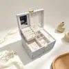 Artículo popular de comercio electrónico: Caja de joyería multicapa con espejo, caja de almacenamiento para coleccionables, caja accesoria de joyería de alta gama para pulseras, accesorios para el cabello y labiales