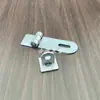 Bisagra de Puerta de 4 pulgadas Pestillo de 6 pulgadas Anillo de Bloqueo para Caja de Herramientas Placa de Nombre para Puerta de Hierro Bisagra Plana con Ojal para Llave Barra de Bloqueo Soldada