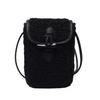 Bolso para Teléfono Móvil de Piel de Cordero Estilo Chanel Invierno 2023 Súper Caliente de Moda Estilo Extranjero Bolso de Felpa de Hombro Único Cruzado Bolso para Mujer