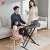 Posicionamiento y Desmontaje Automático de Soporte de Piano de Doble Tubo, Soporte de Piano de Forma Doble X Autoajustable, Desmontaje y Montaje de Doble Tubo Ponderado de Soporte de Piano Digital en Forma de X, Exportación