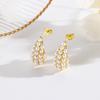 Pendientes de perlas de imitación con forma de gota hueca, chapados en cobre y oro de 18 quilates, estilo Ins, ligeros, elegantes y sencillos, para mujer.