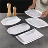 Pratos retangulares de melamina, qualidade comercial, plástico similar à porcelana, para hotéis, restaurantes, pratos de hot pot e para servir acompanhamentos com carne grelhada