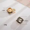 Gemelos de Flor de Cuatro Pétalos en Forma de Corazón Retro, Botones de Cuello, Accesorios para Joyería DIY, Botones Decorativos para Camisa de Aleación de Zinc, Pequeños Regalos