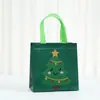 Saco de Embalagem para Presente Série Natalina Desenho Animado Saco Não Tecido Estampa de Ursinho Fofo Expressão Saco com Alça Laminada à Prova d'Água