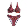 Traje de baño floral con estampado de leopardo europeo y americano para mujer 2026 Nuevo modelo Bikini Sexy con Atar Swimwear Bikini de Aliexpress