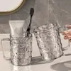 Vaso para Enjuague Bucal con Patrón de Glaciar para Uso Doméstico, Vaso para Cepillado de Dientes y Lavado para Mujeres, Vaso Dental, Vaso Transparente de Gran Capacidad para Cepillos de Dientes