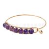 Pulsera europea y americana de cristal de piedra colorida amatista ágata pulsera de aleación joyería al por mayor de estilo bohemio