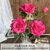 Série Rosa Vermelha Flores Artificiais para Decoração de Casamento, Adereços para Fotografia de Casa, Lilases e Cravos Artificiais