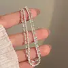 Versión Coreana Pulsera de Plata de Ley S925 Doble Capa de Gypsophila para Mujer, Estilo Ins, Lujo Ligero, Diseño Sencillo de Nicho, Brillante