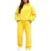 Conjunto de sudadera con capucha de color liso estilo europeo y americano, otoño e invierno, corte holgado, sin cordones, pantalones de chándal rectos de pierna ancha, popular conjunto de dos piezas
