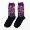 Calcetines Transfronterizos Nuevos de Moda Calcetines para Hombre Mona Lisa Personalizados Literarios Retro Pintura al Óleo Europea y Americana Estrella Algodón Calcetines para Hombre de Caña Alta