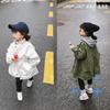 Casaco Feminino com Cordão, Trench Coat Estilo Coreano, Peça Externa de Comprimento Médio, Nova Moda Primavera e Outono, Vestuário Infantil para Comércio Exterior, Atacado para Idades 3-8