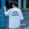 Camiseta Estampada Pesada de Manga Curta Tendência Americana Masculina e Feminina Marca Tendência Versátil Gola Redonda Personalidade Casual Solta Verão Algodão Puro