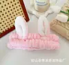 Linda Cara de Peluche Diadema de Orejas de Conejo Franela Antideslizante Diadema Accesorios para el Cabello de Mujer Diadema Elástica Accesorios Venta al por Mayor