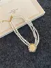 Collar de Joyería con Flor de Resina y Pedrería de Diamantes de Imitación Perla de Múltiples Capas Diseño de Nicho Cadena para Suéter Lujo Ligero Accesorio de Gama Alta