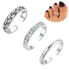 Anillo de Dedo Nuevo Estilo para Mujer, Diseño de Flor Corazón Hueca, Ajustable, Anillo de Pie de Moda y Único, Superventas Transfronterizo