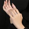 Anillo de Hielo Triturado S925 Plata de Ley Todo el Cuerpo Longlong Gold Mismo Venta en TikTok Redes Sociales Diseño de Nicho Parejas