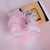 Goma de Pelo de Malla Láser Ins Hada Pequeño Accesorio para el Cabello Goma Grande Banda Elástica Lazo para el Cabello de Princesa Sirena para Niñas Estilo Ins