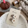 Tecido Outono e Inverno Cor Café com Leite Acessórios de Cabelo Feitos à Mão Coelhinho Fofo Grampos de Cabelo Infantis Acessórios de Cabelo Versáteis Retrô para Meninas Grampos de Cabelo