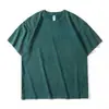Camiseta Vintage Pesada 230g Lavada e Desgastada, Estilo de Rua Europeu e Americano, Algodão Puro, Caimento Solto, Manga Curta, Estampa de Dragão Personalizada Transfronteiriça