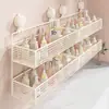 Estante de ventosa para baño, instalación sin taladro, para usar en baños y inodoros, una solución de almacenamiento versátil para varios artículos, estante de pared para encimeras de tocador