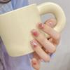 [Toma real original] colección de manicura de uñas postizas hechas a mano, parche de pegamento sólido, parche para uñas postizas