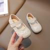 Sapatos Pequenos de Couro Simples Antiderrapantes para Meninas 2025 Primavera e Outono Novos Sapatos Retrô Estilo Floresta Pequeno Cheiro Sapatos Mary Jane Princesa