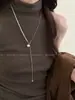 Collar de Perlas Deslizante de Lujo Ligero, Cadena Elegante Larga para Suéter para Mujer, Accesorios de Otoño e Invierno, Nuevo Modelo 2025, Regalo del Día de la Madre