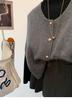Colete tricotado feminino outono e inverno gola alta camisa base suéter sobreposto colete conjunto de duas peças