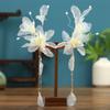 2023 nuevo estilo antiguo de hadas para niños clip lateral de flor de seda azul claro tocado flor clip de flor accesorios Hanfu accesorios para la cabeza