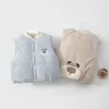 Colete de Bebê 120g Acolchoado de Algodão Protetor de Barriga para Outono e Inverno, Top Quente de Fleece para Bebês e Crianças