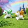 Paisaje Miniatura Dibujos Animados Pequeño Pegaso Unicornio Adorno de Resina Decoración DIY Escritorio Coche Figura Creativa Linda