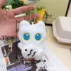 Novo Pingente de Bolsa de Casal Gato Preto de Pelúcia Olhos Grandes Segurando Peixe Boneca Super Fofa Chaveiro Pingente de Mochila Venda por Atacado
