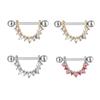 Productos transfronterizos: Anillo de diamantes en forma de U, clavos de metal, geométrico, sexy, anillo umbilical para mujer.