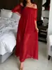 Comercio electrónico transfronterizo, estilo europeo y americano, vestido largo de malla transparente, camisón, bata, con abertura, sexy, transparente, diseño de un solo hombro, estilo de verano fino y transpirable