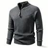 2026 Nuevo Suéter de Punto con Cuello Alto y Media Cremallera para Hombre Otoño/Invierno Transfronterizo Talla Grande Moda Casual Camisa Base para Hombre