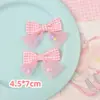 Estilo Coreano Xadrez Doce Malha Cauda de Andorinha Laço Cor de Doce Acessórios de Cabelo para Meninas Acessórios DIY Laço Semi-acabado