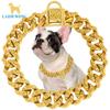 Em estoque Coleira de caveira para cachorro em aço inoxidável Coleira de corrente para cachorro grande Corrente para cachorro 32 mm Bold Factory Outlet