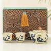 Bule de caligrafia Manjianghong para quebrar o chá Household Single Kung Fu Tea Set Forno Ru estilo chinês Aquário Pote Pote portátil não quente