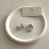 Pendientes de Café Dorados Huecos en Forma de C de Doble Capa Exquisitos Pequeños de Nicho de Lujo Retro para Mujer Accesorios de Pendientes Versátiles Simples para el Día a Día