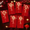 2027 Año del Cordero Sobre Rojo Hojuelas Doradas Escarchado Creativo Dibujos Animados 3D Zodiaco Cien Yuan Mil Yuanes Sobre de Dinero de la Suerte Bolsa de Sobre Rojo de Año Nuevo