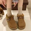 Zapatos Birkenstock de Piel Genuina Suela Súper Suave Cobertura Total para Mujer Invierno con Felpa Gruesa Zapatos de Piel de Cordero Zapatos de Algodón Botas de Nieve