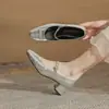 Zapatos de Tacón Alto Cuadrados Gruesos Jingang Yl43108 para Mujer 2026 Nuevo Otoño Versátiles Estilo Francés Plateados para Novias