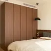Fábrica de Armarios Personalizados Foshan Estilo Mid-Century Puerta Esqueleto Armario Integrado para Dormitorio Tablero Multicapa Cabinet Enf