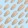 Manicura Degradada Nude de Venta Caliente Transfronteriza, Parches para Uñas Elegantes Franceses Usables, Parches para Uñas con Incrustaciones de Diamantes de Lujo Accesible