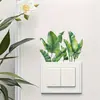 Estilo Campestre Fresco Hoja de Plátano Margarita Colorida Pegatina Autoadhesiva para Interruptor Decoración de Enchufe de Interruptor para el Hogar