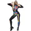 Mono de Halloween con Estampado Digital 3D de Calavera Estilo Nuevo Europeo y Americano Transfronterizo Cosplay Mono para Mujer Marca de Moda